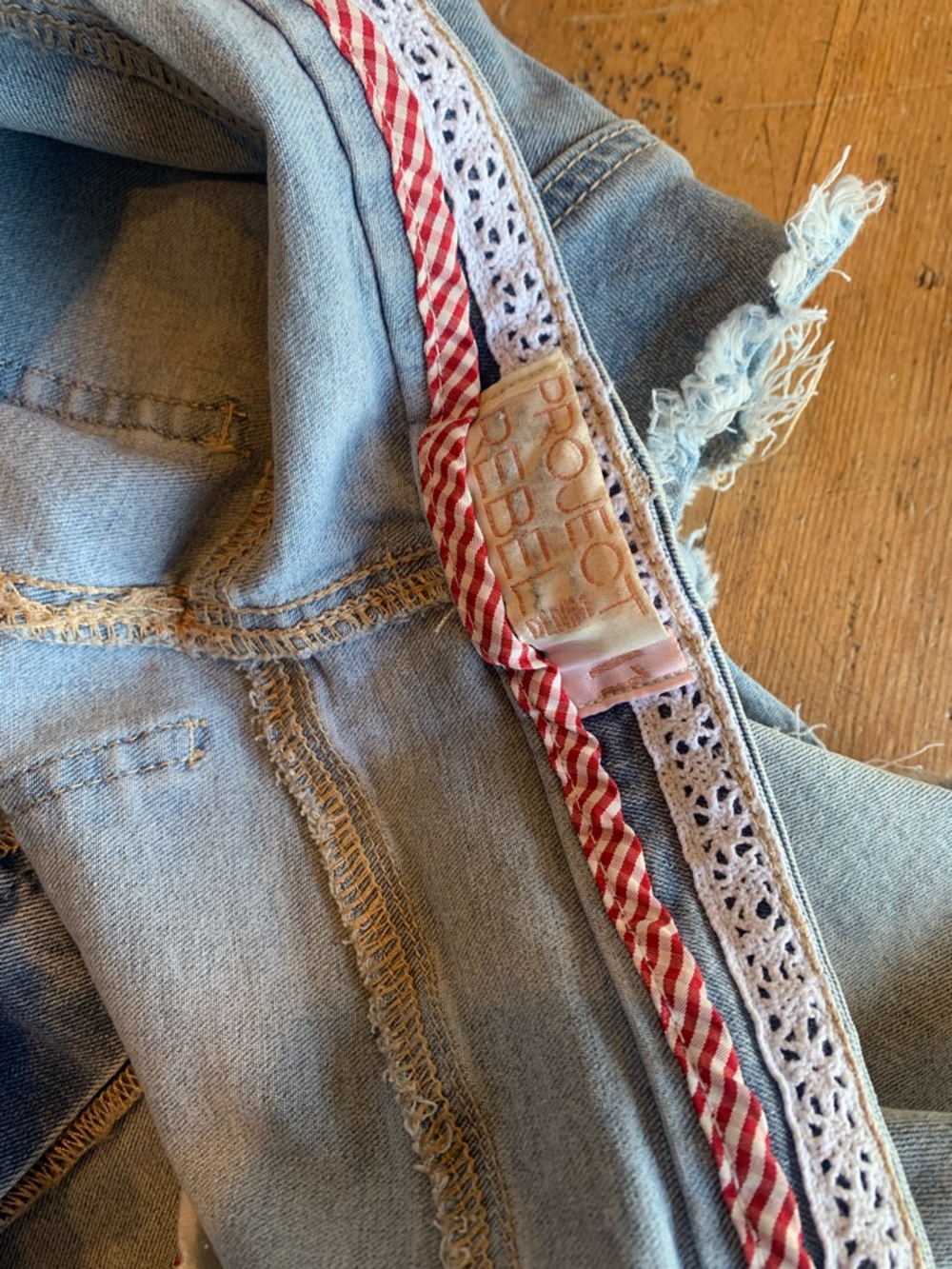 Project Rebel Cherry Embroidered Denim Shorts - Picture 13 of 16
